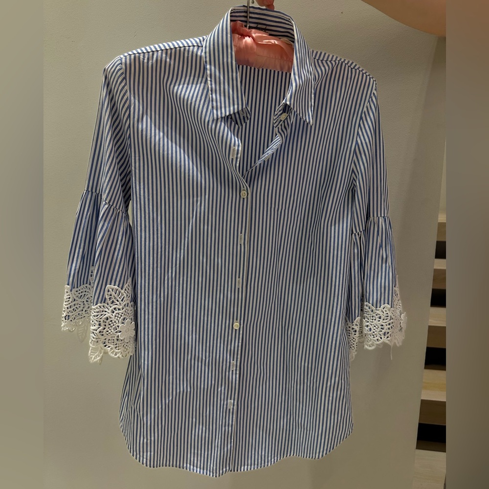 VanLaack Blue/White cotton Blouse - Size 34
